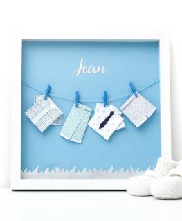 Cadre origami les tenues de Jean bleu personnalisable